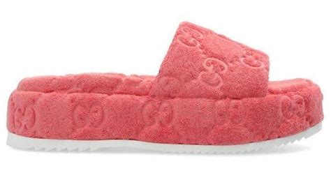 pink gucci logo slides|Gucci slides pink fluffy.